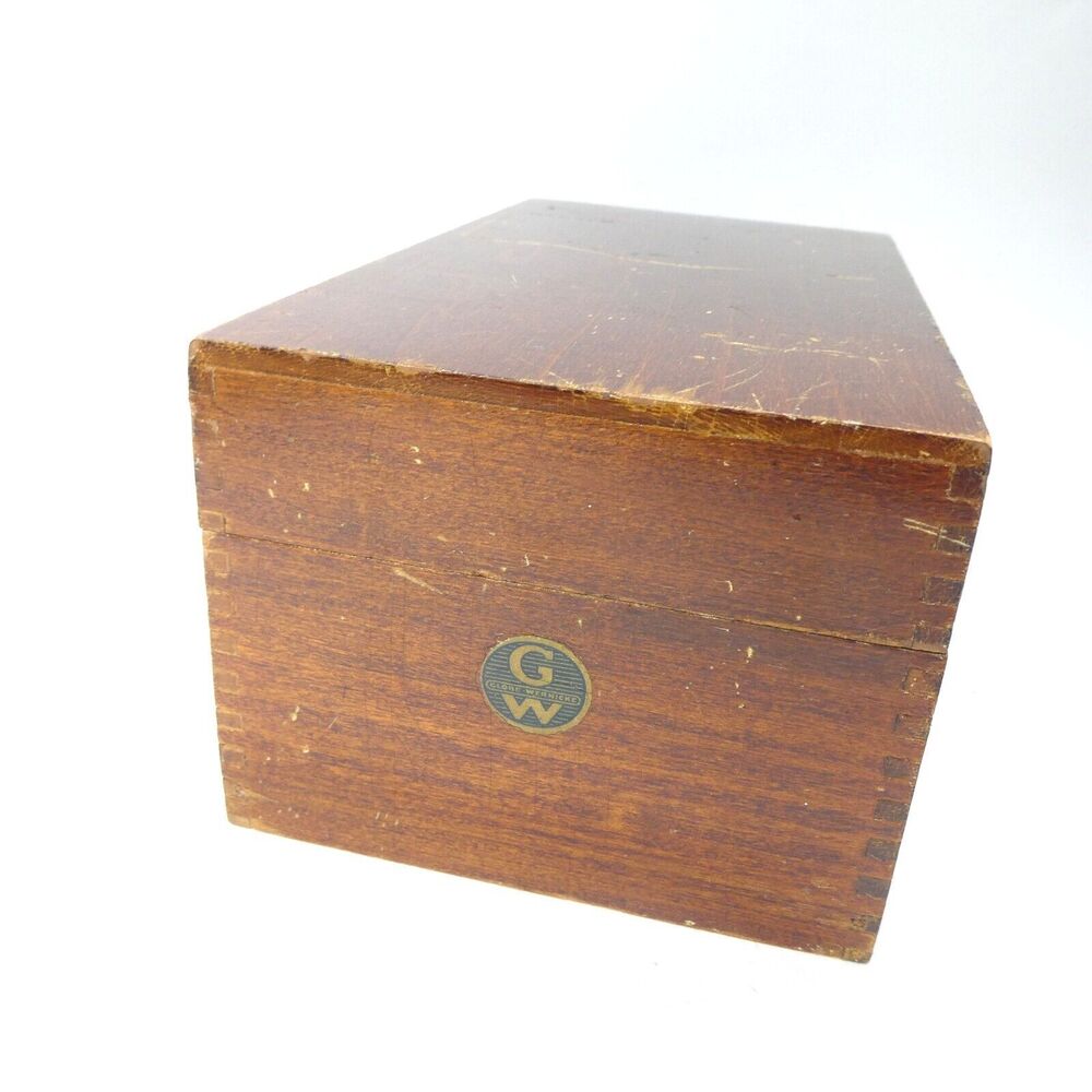 Globe Wernicke Wooden Recipe Box Card Holder Vintage 7310-C Peerless Tray